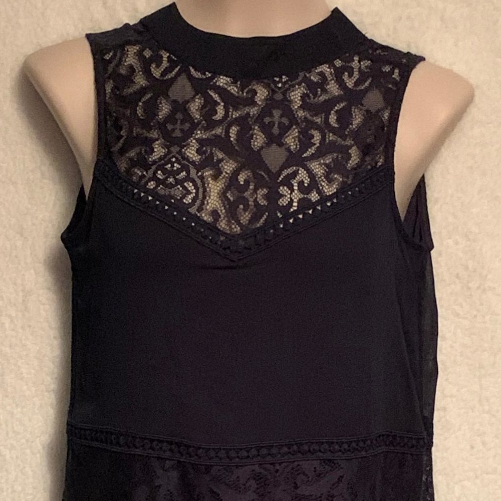 BEBOP- WOMEN'S NAVY BLUE WITH LACE DRESS SIZE S